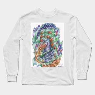 peacock design Long Sleeve T-Shirt
